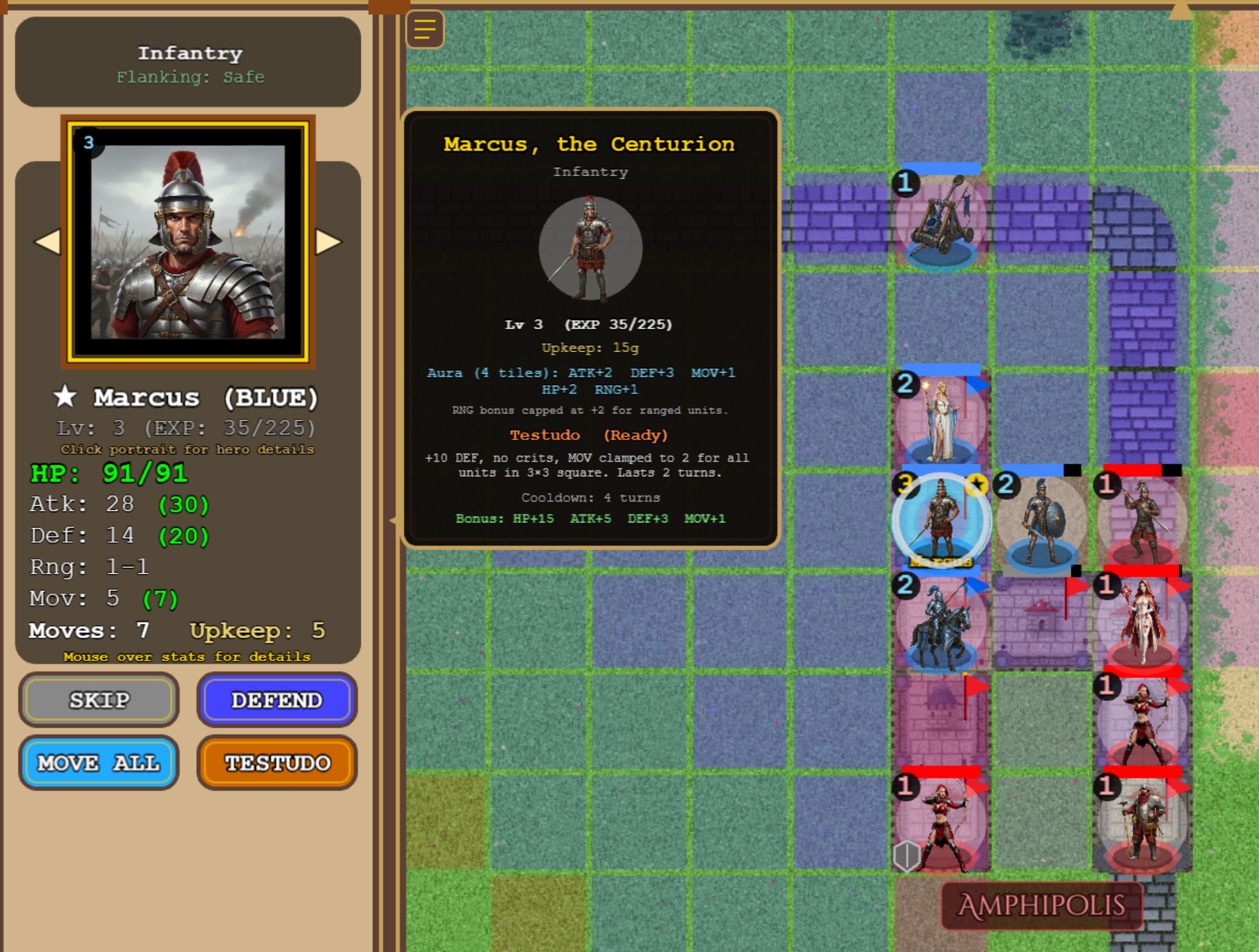 Command heroes with game-changing active abilities and auras that turn the tide of battle.